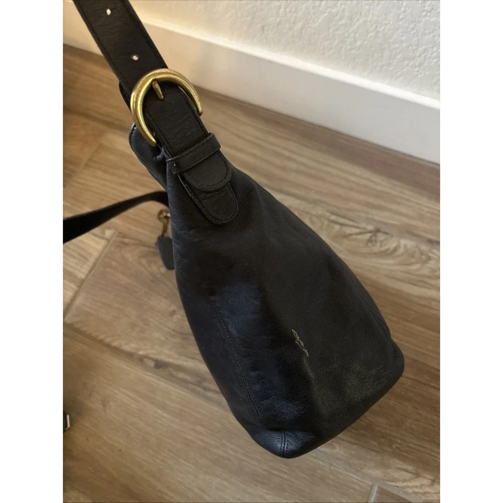 Vintage COACH Black Leather, Monterey Hobo Shoulder Bucket Bag, 90s USA